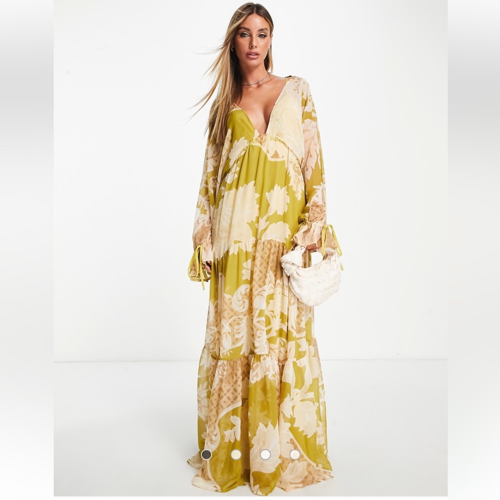 ASOS Yellow Floral Maxi Dress